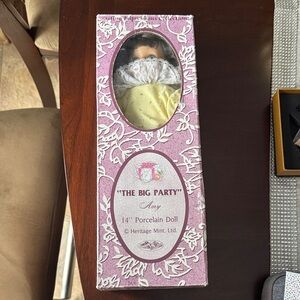 Heritage Mint Porcelain Doll in Yellow Dress
